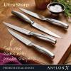 image:imageAnolon X 4 Piece Steak Knife Set Japanese Stainless Steel Four 5Inch Serrated Steak Knives  Polished Stainless Steel
