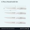 image:imageAnolon X 4 Piece Steak Knife Set Japanese Stainless Steel Four 5Inch Serrated Steak Knives  Polished Stainless Steel