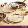 image:imageAnolon Advanced Home Glass Lids Stainless Steel and Silicone Handles 2 Piece 10 Inch and 12 Inch Lid Set OnyxBronze