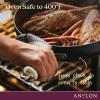 image:imageAnolon Advanced Home Glass Lids Stainless Steel and Silicone Handles 2 Piece 10 Inch and 12 Inch Lid Set OnyxOnyx