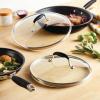 image:imageAnolon Advanced Home Glass Lids Stainless Steel and Silicone Handles 2 Piece 10 Inch and 12 Inch Lid Set OnyxOnyx