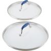 image:imageAnolon Advanced Home Glass Lids Stainless Steel and Silicone Handles 2 Piece 10 Inch and 12 Inch Lid Set OnyxIndigo