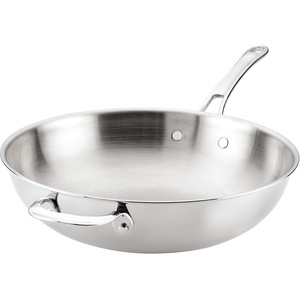 image:imageAnolon EverLast TriPly Clad Stir Fry with Helper Handle 125Inch Stainless Steel