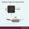image:imageAnolon 83866 Advanced Hard Anodized Nonstick Saute Pan  Frying Pan  Square Fry Pan with Helper Handle 4 QuartBronze BrownBronze