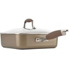 image:imageAnolon 83866 Advanced Hard Anodized Nonstick Saute Pan  Frying Pan  Square Fry Pan with Helper Handle 4 QuartBronze BrownBronze