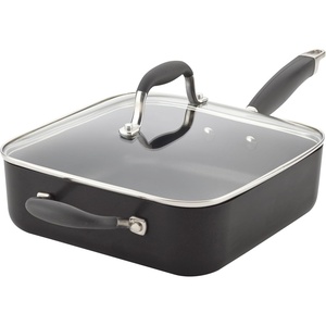 image:imageAnolon Advanced Hard Anodized Nonstick Saute Square Fry Pan with Helper Handle 4 Quart Graphite Gray83862Graphite Gray