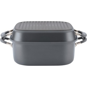 image:imageAnolon Advanced Home HardAnodized Nonstick Two Step Meal Set 11 Deep Square Grill Pan amp 7 Qt Roaster Moonstone
