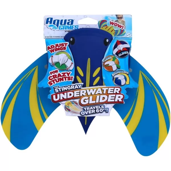 AQUA Stingray Underwater Glider, Swimming Pool Toy, Self-Propelled, Adjustable Fins, Travels up to 60 Feet, Dive and Retrieve Pool Toy