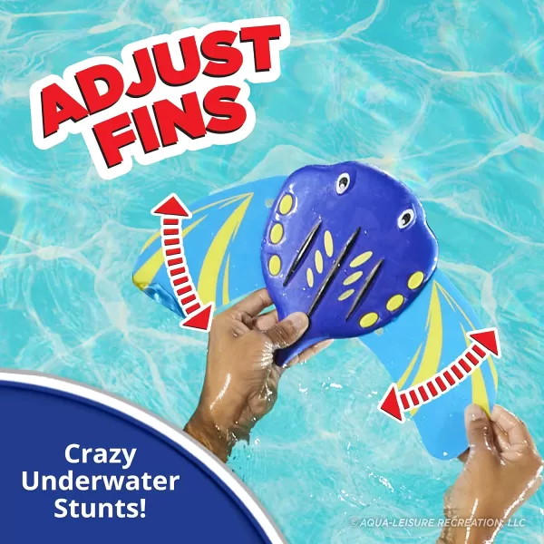 AQUA Stingray Underwater Glider, Swimming Pool Toy, Self-Propelled, Adjustable Fins, Travels up to 60 Feet, Dive and Retrieve Pool Toy