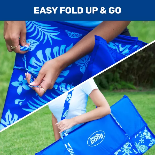 Aqua 3-in-1 Fold &amp; Go Tanning Pool Float, Mat and Tanning Pool Lounger – Padded Mat for Land or Water with Carry Strap – Multiple Colors