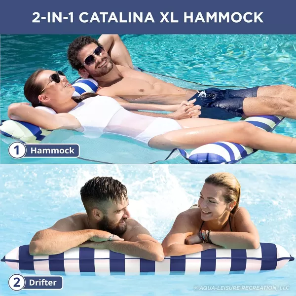 Aqua Original 4-in-1 Monterey Hammock Pool Float &amp; Water Hammock – Multi-Purpose, Inflatable Pool Floats for Adults – Patented Thick, Non-Stick PVC Material