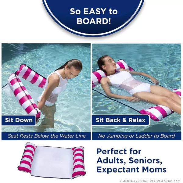 Aqua Original 4-in-1 Monterey Hammock Pool Float &amp; Water Hammock – Multi-Purpose, Inflatable Pool Floats for Adults – Patented Thick, Non-Stick PVC Material