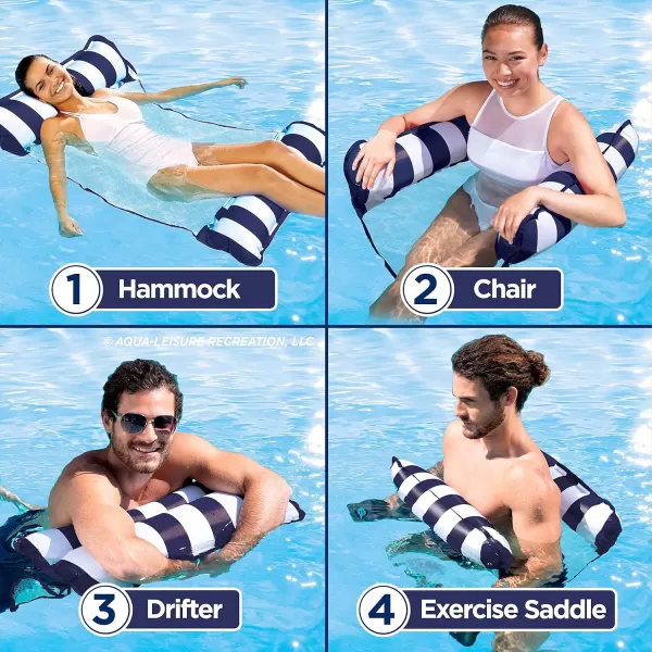 Aqua Original 4-in-1 Monterey Hammock Pool Float &amp; Water Hammock – Multi-Purpose, Inflatable Pool Floats for Adults – Patented Thick, Non-Stick PVC Material