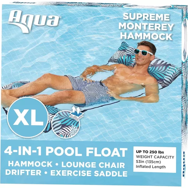 Aqua Original 4-in-1 Monterey Hammock Pool Float &amp; Water Hammock – Multi-Purpose, Inflatable Pool Floats for Adults – Patented Thick, Non-Stick PVC Material