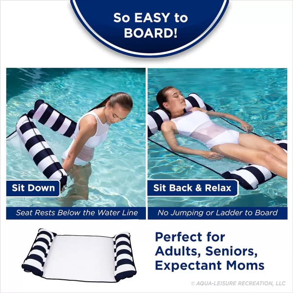 Aqua Original 4-in-1 Monterey Hammock Pool Float &amp; Water Hammock – Multi-Purpose, Inflatable Pool Floats for Adults – Patented Thick, Non-Stick PVC Material