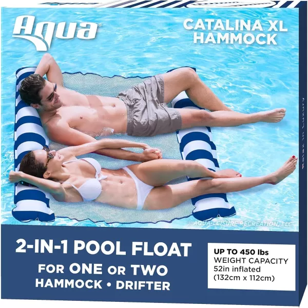 Aqua Original 4-in-1 Monterey Hammock Pool Float &amp; Water Hammock – Multi-Purpose, Inflatable Pool Floats for Adults – Patented Thick, Non-Stick PVC Material