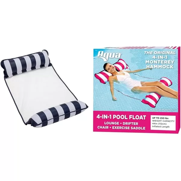 Aqua Original 4-in-1 Monterey Hammock Pool Float &amp; Water Hammock – Multi-Purpose, Inflatable Pool Floats for Adults – Patented Thick, Non-Stick PVC Material