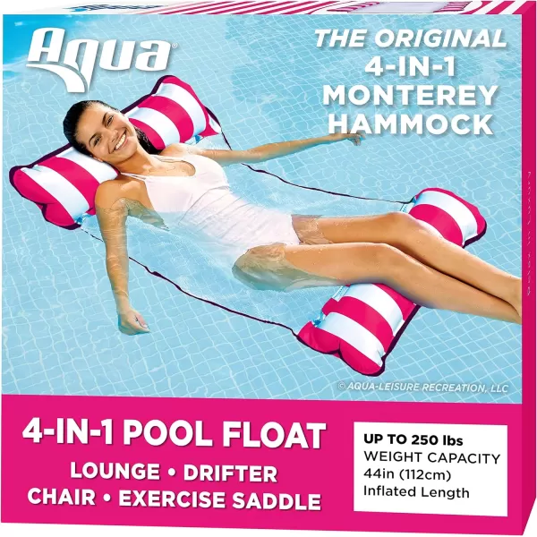 Aqua Original 4-in-1 Monterey Hammock Pool Float &amp; Water Hammock – Multi-Purpose, Inflatable Pool Floats for Adults – Patented Thick, Non-Stick PVC Material