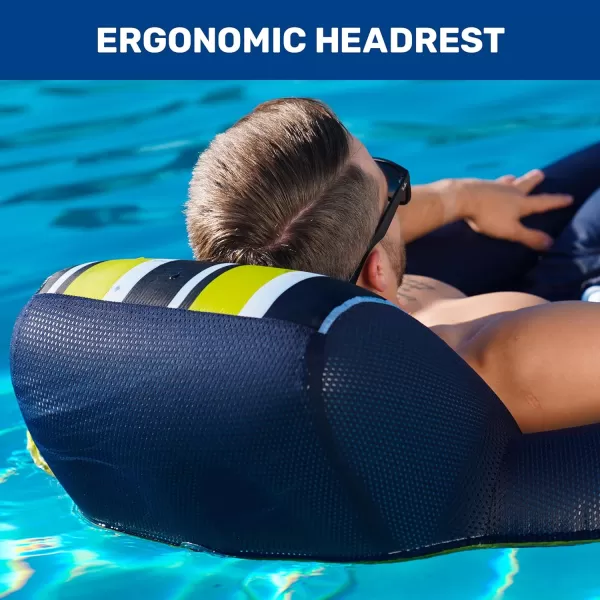 Aqua Ultimate 2-in-1 Pool Float Lounge – Extra Large – Inflatable Pool Floats for Adults with Adjustable Backrest &amp; Cupholder Caddy – Multiple Colors/Styles
