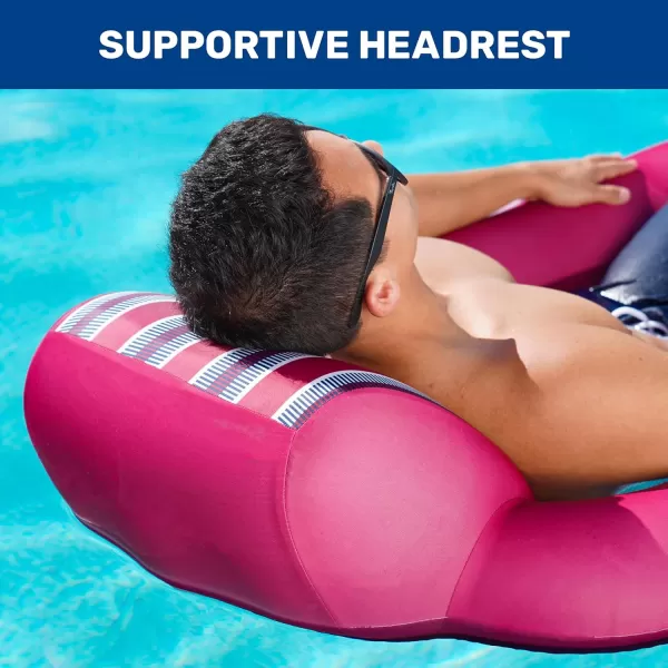 Aqua Ultimate 2-in-1 Pool Float Lounge – Extra Large – Inflatable Pool Floats for Adults with Adjustable Backrest &amp; Cupholder Caddy – Multiple Colors/Styles