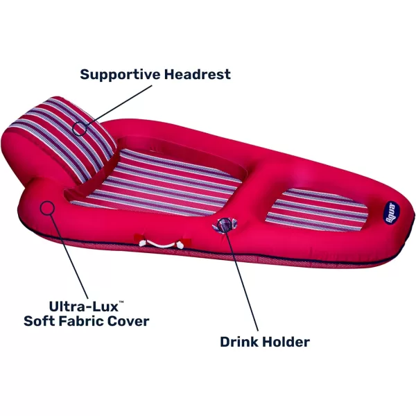 Aqua Ultimate 2-in-1 Pool Float Lounge – Extra Large – Inflatable Pool Floats for Adults with Adjustable Backrest &amp; Cupholder Caddy – Multiple Colors/Styles