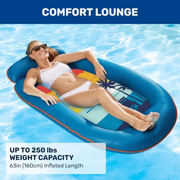 Aqua Ultimate 2-in-1 Pool Float Lounge – Extra Large – Inflatable Pool Floats for Adults with Adjustable Backrest &amp; Cupholder Caddy – Multiple Colors/Styles