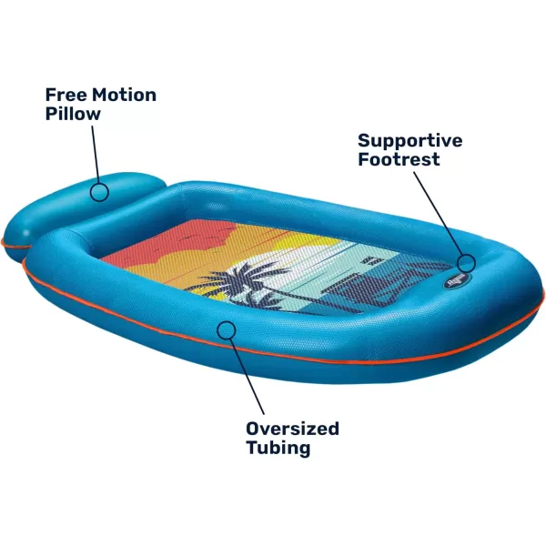 Aqua Ultimate 2-in-1 Pool Float Lounge – Extra Large – Inflatable Pool Floats for Adults with Adjustable Backrest &amp; Cupholder Caddy – Multiple Colors/Styles