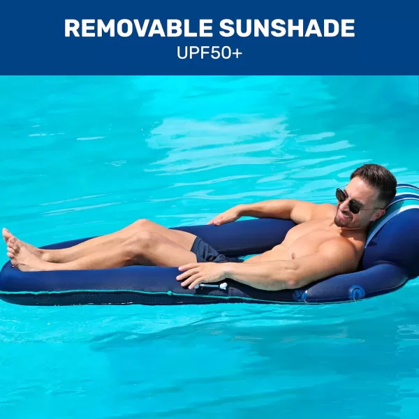 Aqua Ultimate 2-in-1 Pool Float Lounge – Extra Large – Inflatable Pool Floats for Adults with Adjustable Backrest &amp; Cupholder Caddy – Multiple Colors/Styles