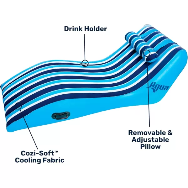 Aqua Ultimate 2-in-1 Pool Float Lounge – Extra Large – Inflatable Pool Floats for Adults with Adjustable Backrest &amp; Cupholder Caddy – Multiple Colors/Styles