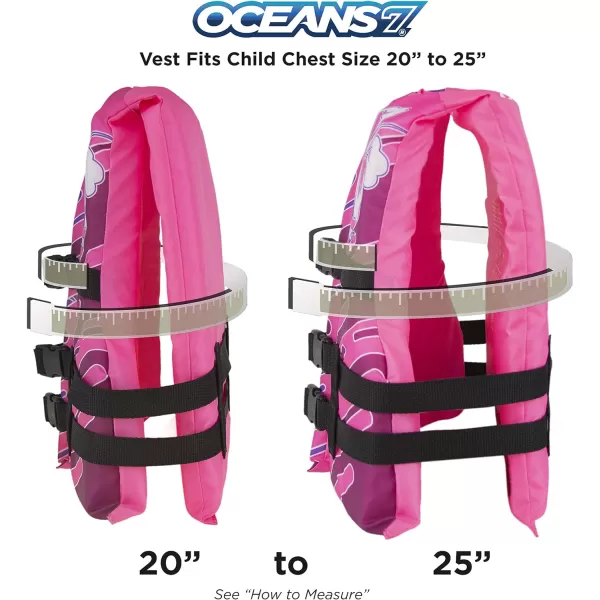 Oceans 7 US Coast Guard Approved, Infant-Child-Youth Life Jacket Vest – Sizes for 8-90 lbs. – Type III Vest, PFD, Personal Flotation Device