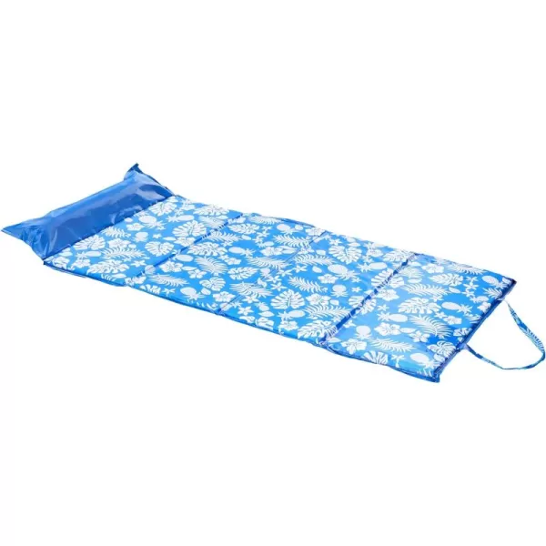Aqua 3-in-1 Fold &amp; Go Tanning Pool Float, Mat and Tanning Pool Lounger – Padded Mat for Land or Water with Carry Strap – Multiple Colors