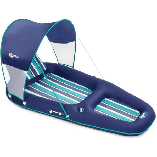 Aqua Ultimate 2-in-1 Pool Float Lounge – Extra Large – Inflatable Pool Floats for Adults with Adjustable Backrest &amp; Cupholder Caddy – Multiple Colors/Styles