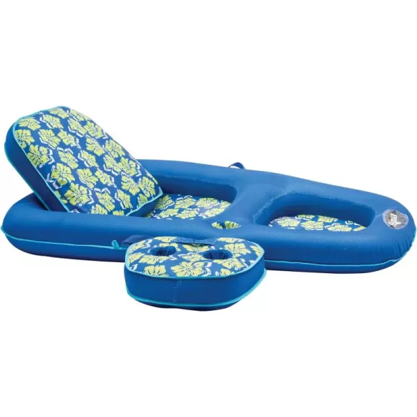 Aqua Ultimate 2-in-1 Pool Float Lounge – Extra Large – Inflatable Pool Floats for Adults with Adjustable Backrest &amp; Cupholder Caddy – Multiple Colors/Styles