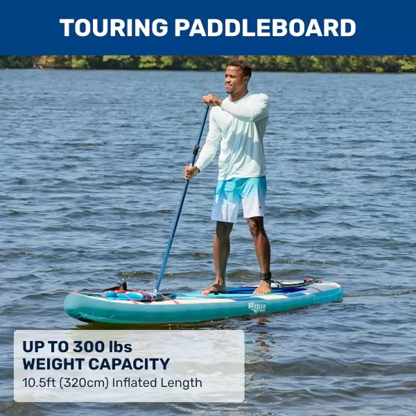 imageAqua PRO Halcyon Touring Inflatable StandUp Paddleboard iSUP Sleek Stable Design with NonSlip EVA Deck Includes Paddle Ankle Leash Pump and CarryStorage BagTouring