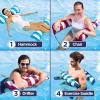 imageAqua 4in1 Monterey Hammock Pool Float ampamp Water Hammocks  234 Multipacks  Multiple ColorsStyles  for Adults and Kids FloatingLight Blue  BurgundyWhite Stripe