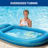 imageAqua Comfort Pool Float Lounge  Inflatable Pool Floats for Adults with Headrest ampamp Footrest  Multiple ColorsComfort Luxury Lounge Bubble Waves