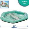 imageAqua Pool Chair Float Lounge for Adults  Multiple ColorsShapesStyles  for Adults and Kids FloatingHex Pool Chair Teal Fern
