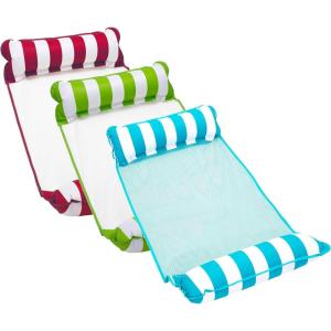 imageAqua 4in1 Monterey Hammock Pool Float ampamp Water Hammocks  234 Multipacks  Multiple ColorsStyles  for Adults and Kids FloatingLight Blue  Lime Green  BurgundyWhite Stripe