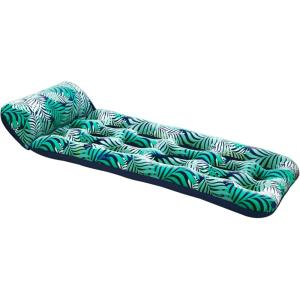 imageAqua Comfort Pool Float Lounge  Inflatable Pool Floats for Adults with Headrest ampamp Footrest  Multiple Colors18 Pocket Lounge Teal Fern 72l