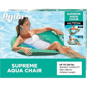 imageAqua Pool Chair Float Lounge for Adults  Multiple ColorsShapesStyles  for Adults and Kids FloatingHex Pool Chair Teal Fern
