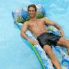 imageAqua 18Pocket Inflatable Contour Lounge Luxury Fabric Suntanner Pool Float Heavy Duty Blue Ferns