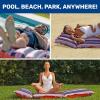 imageAqua 3in1 Fold ampamp Go Tanning Pool Float Mat and Tanning Pool Lounger  Padded Mat for Land or Water with Carry Strap  Multiple ColorsConvertible Dual Lounge BlueOrange