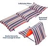 imageAqua 3in1 Fold ampamp Go Tanning Pool Float Mat and Tanning Pool Lounger  Padded Mat for Land or Water with Carry Strap  Multiple ColorsConvertible Dual Lounge BlueOrange