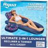 imageAqua Campania Ultimate 2in1 Pool Float Lounge  Extra Large  Inflatable Pool Floats for Adults with Adjustable Backrest ampamp Cupholder Caddy  Multiple ColorsStylesAqua Navy Campania 2in1 Recliner