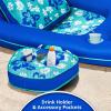 imageAqua Campania Ultimate 2in1 Pool Float Lounge  Extra Large  Inflatable Pool Floats for Adults with Adjustable Backrest ampamp Cupholder Caddy  Multiple ColorsStylesAqua Teal Campania 2in1 Recliner