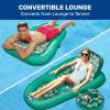 imageAqua Campania Ultimate 2in1 Pool Float Lounge  Extra Large  Inflatable Pool Floats for Adults with Adjustable Backrest ampamp Cupholder Caddy  Multiple ColorsStylesTeal Florall Campania 2in1 Recliner