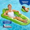 imageAqua Luxurious Inflatable Outdoor Swimming Pool Lounger Hammock Float with Sunshade CanopyLuxury Lounge Lime Green