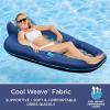 imageAqua Luxury Water Lounge XLarge Inflatable Pool Float with Headrest Backrest ampamp Footrest Palm Beach Flamingo