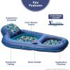 imageAqua Luxury Water Lounge XLarge Inflatable Pool Float with Headrest Backrest ampamp Footrest Palm Beach Flamingo