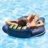 imageAqua Luxury Water Pool Lounge  Extra Large  Inflatable Pool Floats for Adults with Headrest Backrest Footrest ampamp Cupholder  Multiple ColorsStylesNavyGreenWhite